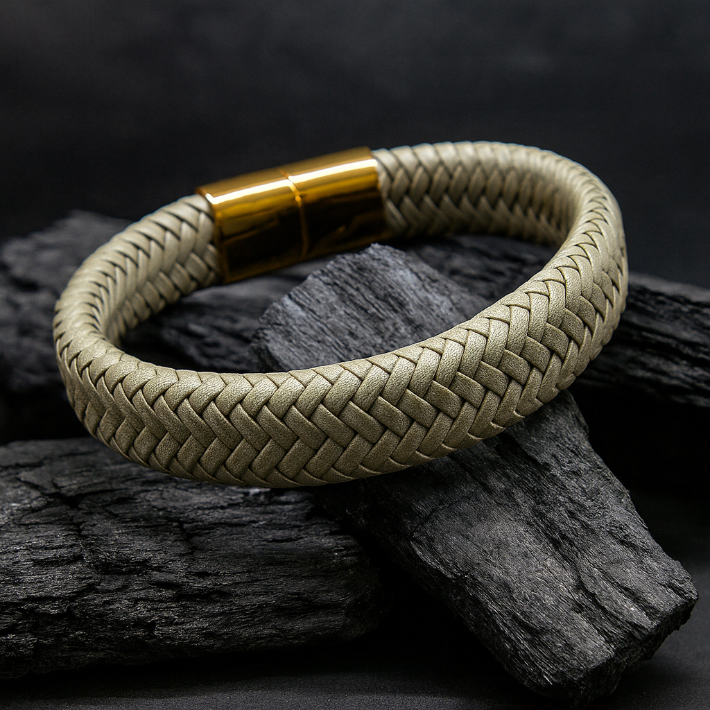 Pulsera de piel entrelazada