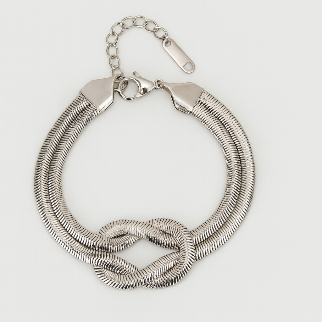 Pulsera cola de rata plana con nudo