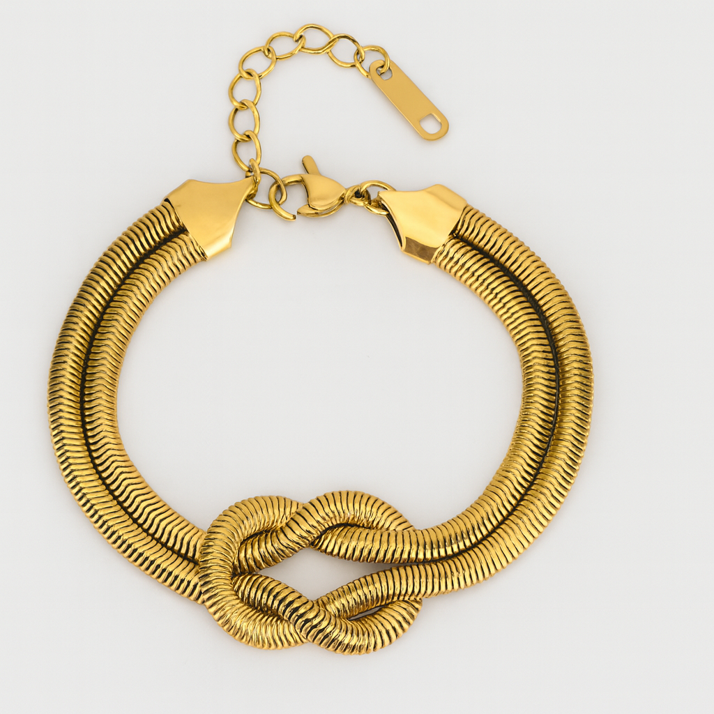 Pulsera cola de rata plana con nudo