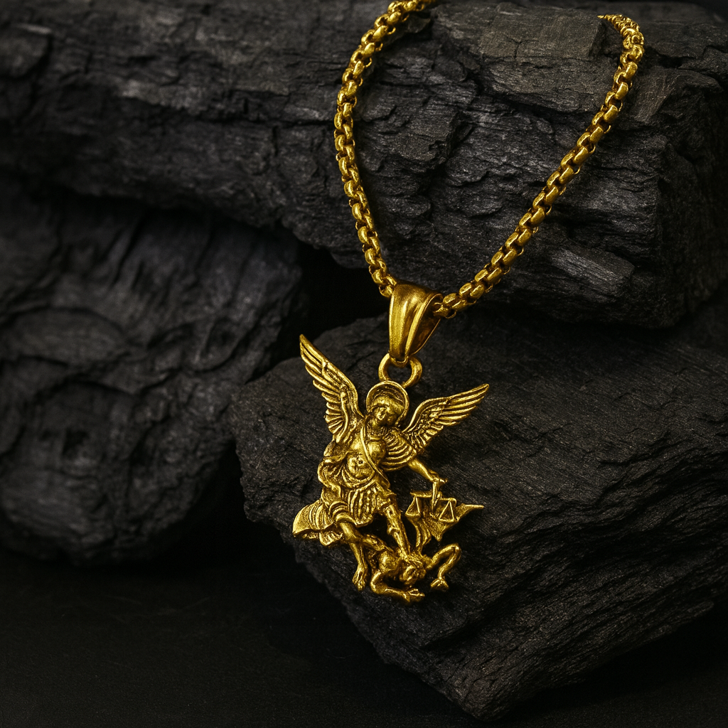 Cadena con dije de san miguel arcángel