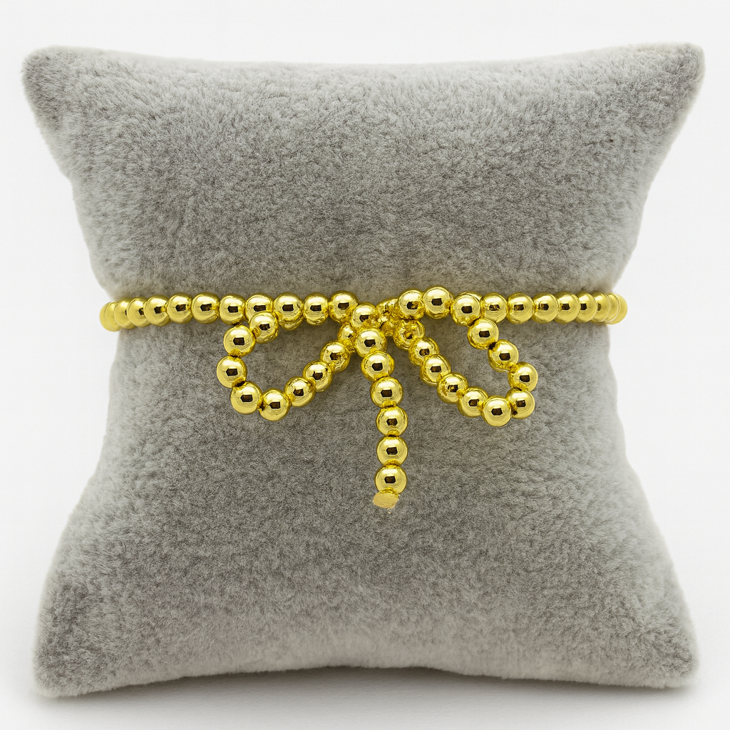 Pulsera ajustable de moño de bolitas