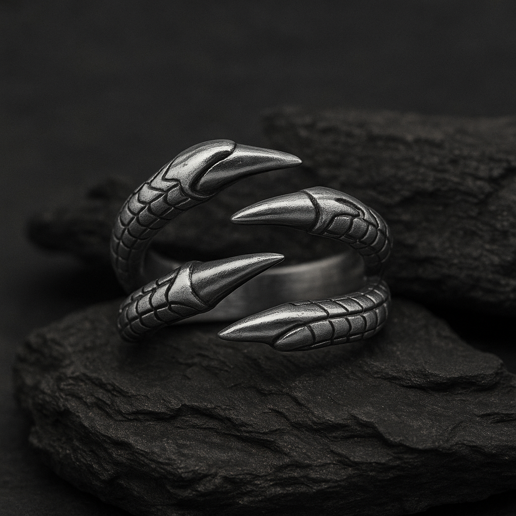 Anillo de garra con escamas