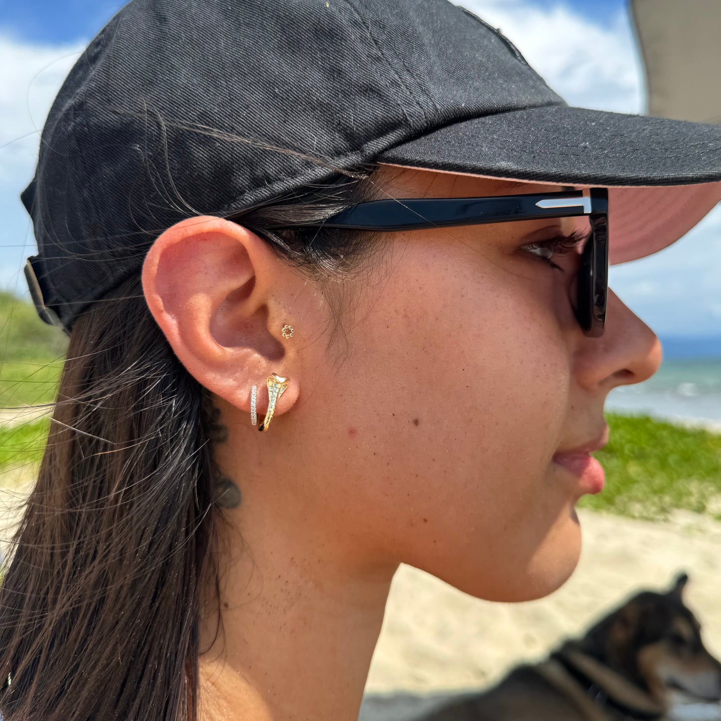 Aretes huggies de cobra