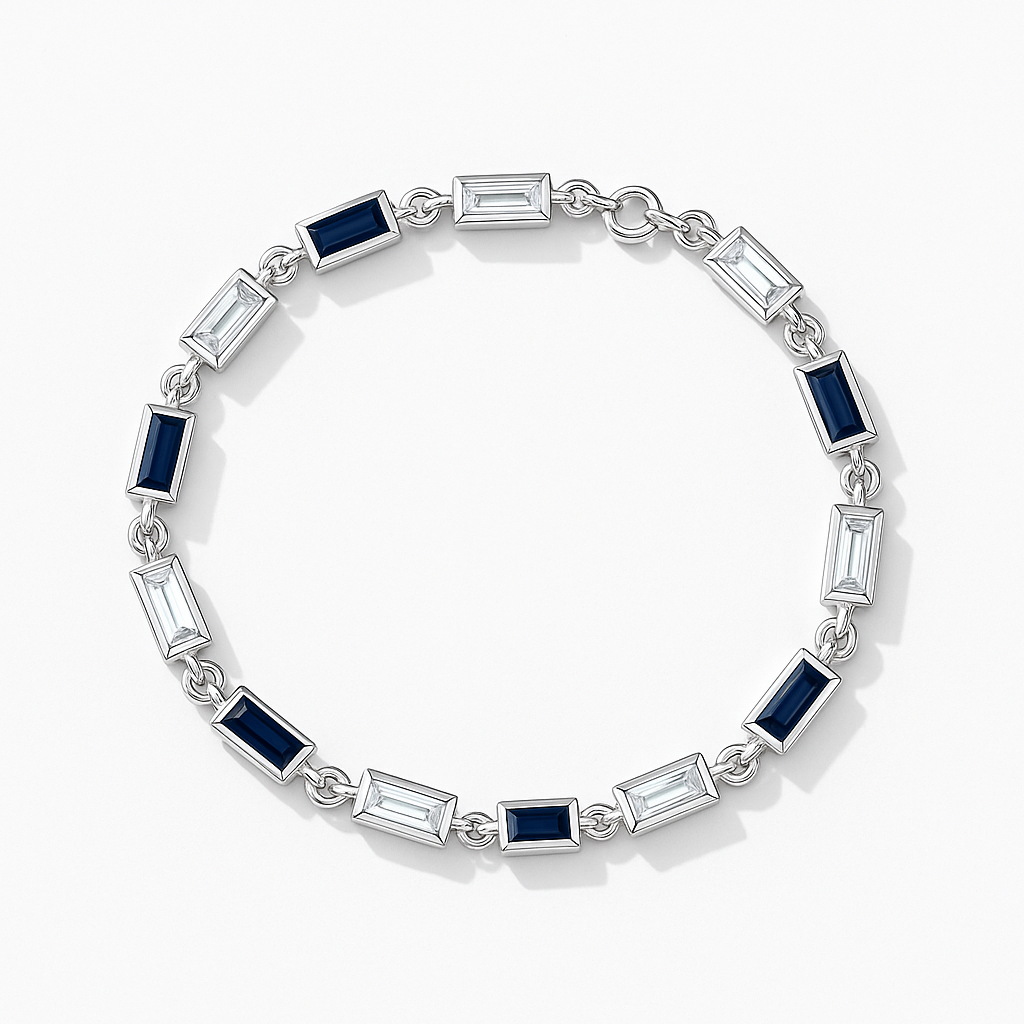 Pulsera rectangular con zirconias