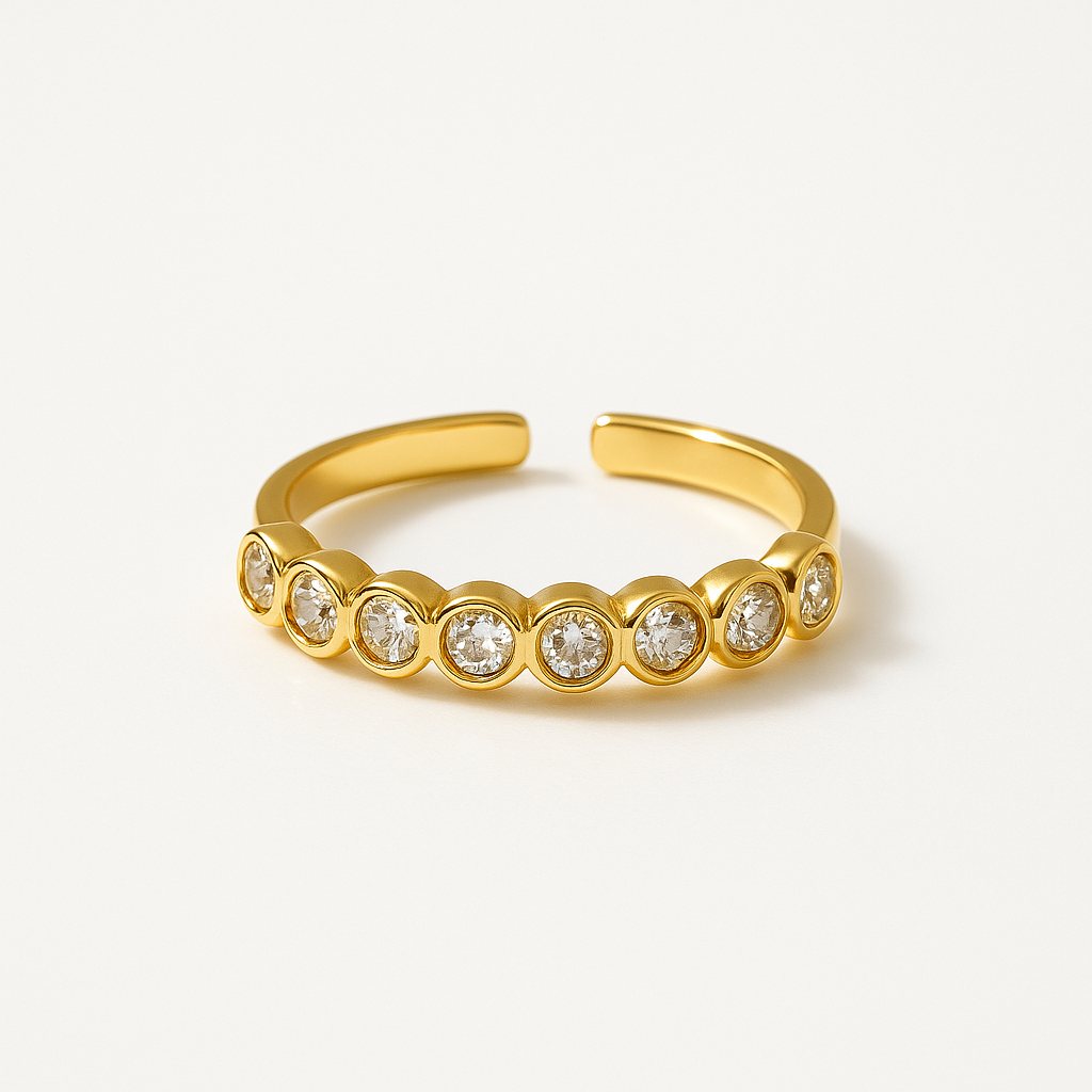 Anillo media churumbela con zirconias