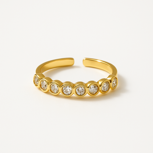 Anillo media churumbela con zirconias