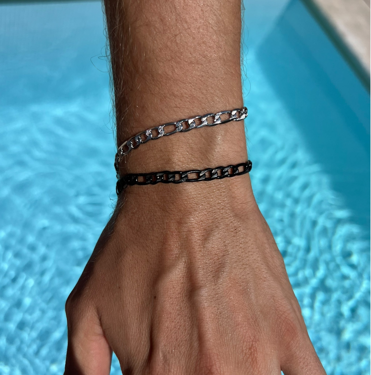 Pulsera figaro 3X1 diamantado