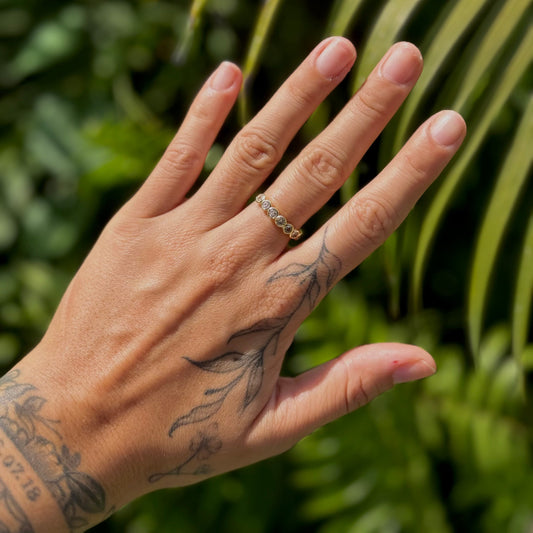 Anillo media churumbela con zirconias