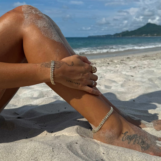 Pulsera de bolitas dobles