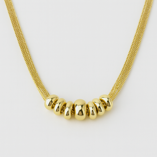 Collar multicadena con esferas