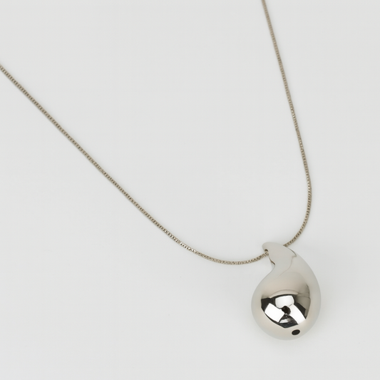Collar plateado de gota chunky