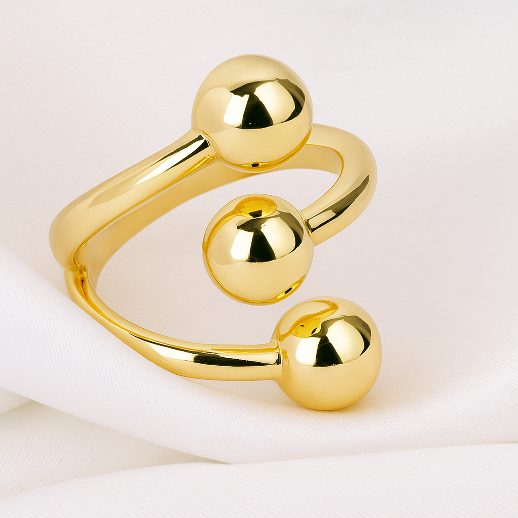 Anillo espiral con esferas