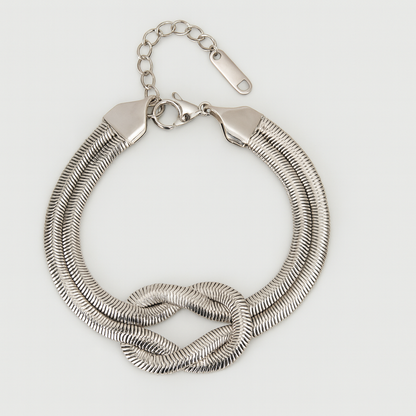 Pulsera cola de rata plana con nudo