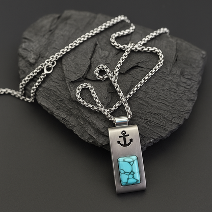 Cadena con dije de piedra turquesa