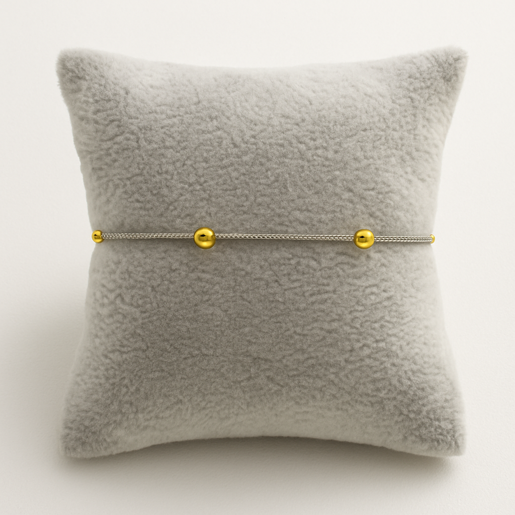 Pulsera / tobillera de bolitas intercaladas