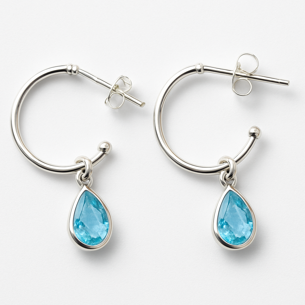 Aretes con gota de circonia