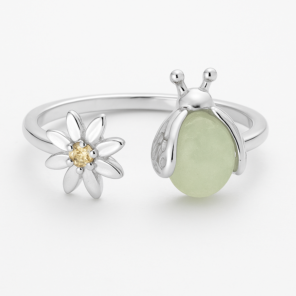 Anillo de luciérnaga con flor