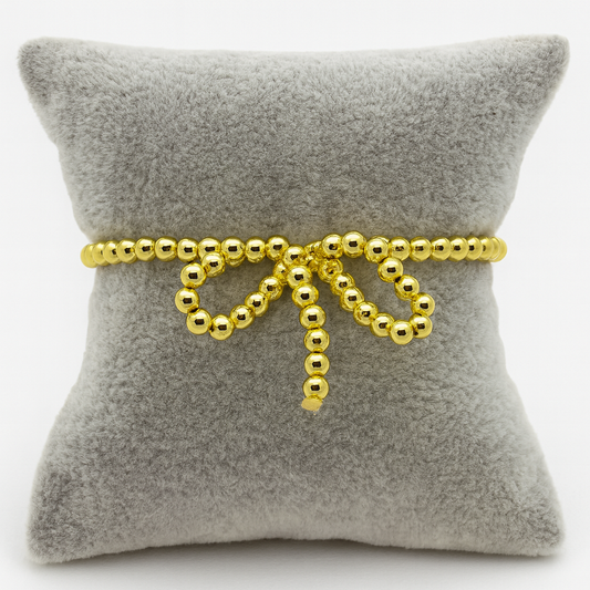 Pulsera ajustable de moño de bolitas