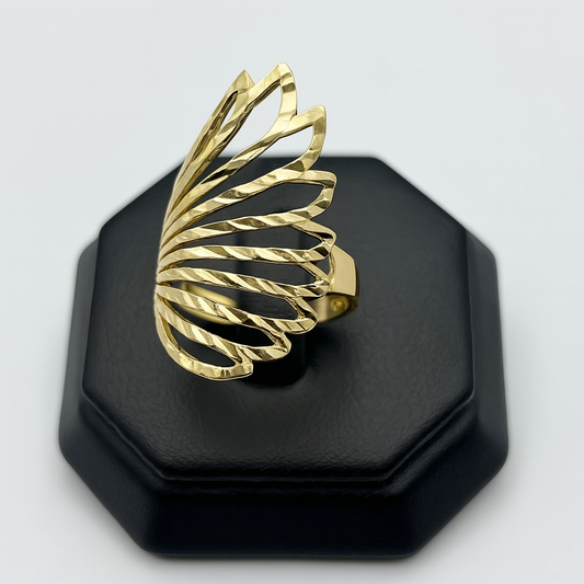 Anillo ajustable de ala diamantada