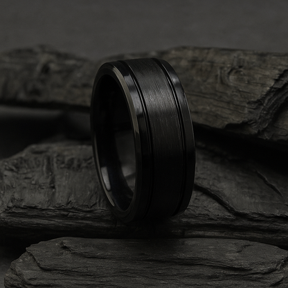 Anillo argolla en acero negro