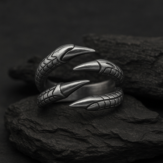 Anillo de garra con escamas