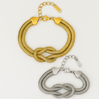 Pulsera cola de rata plana con nudo