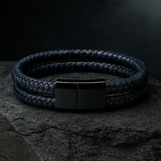Pulsera extensible de piel y sistema de imán