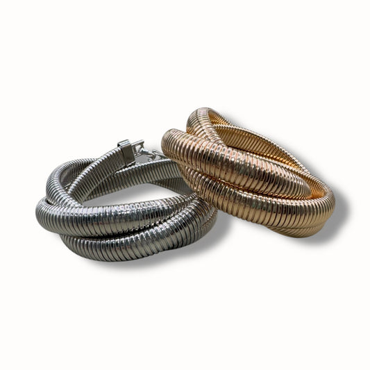 Pulsera tipo serpiente entrelazado