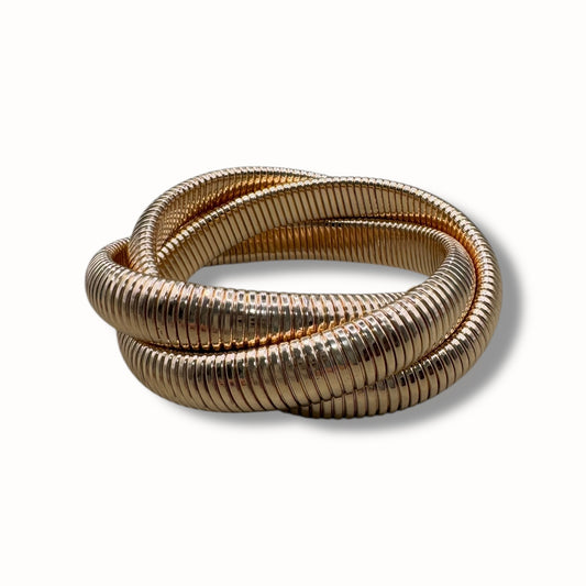 Pulsera tipo serpiente entrelazado