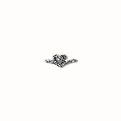 Anillo de corazón con zirconia