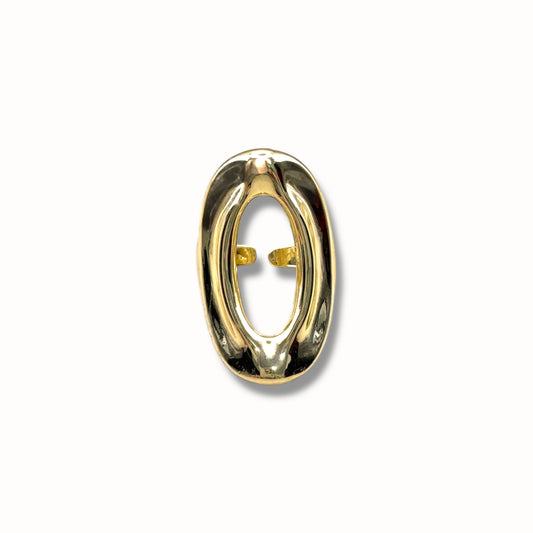 Anillo ovalado tipo chunky