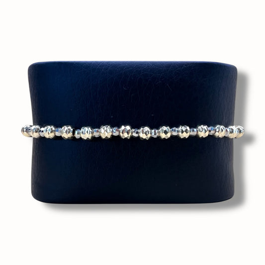 Pulsera con mini esferas bitono diamantadas