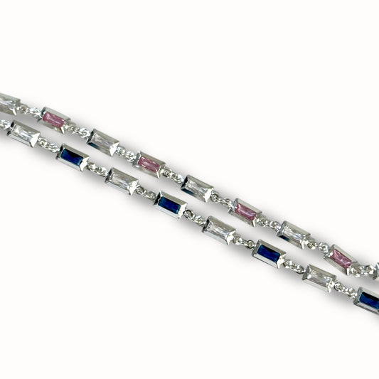 Pulsera rectangular con zirconia