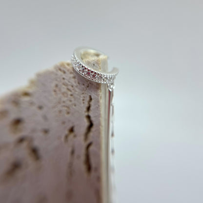 Earcuff de plata con doble cadena delgada