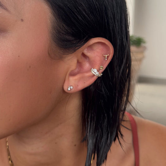 Ear cuff corona con zirconias