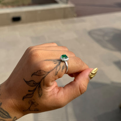 Anillo flor piedra zirconia