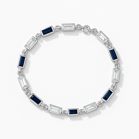 Pulsera rectangular con zirconias