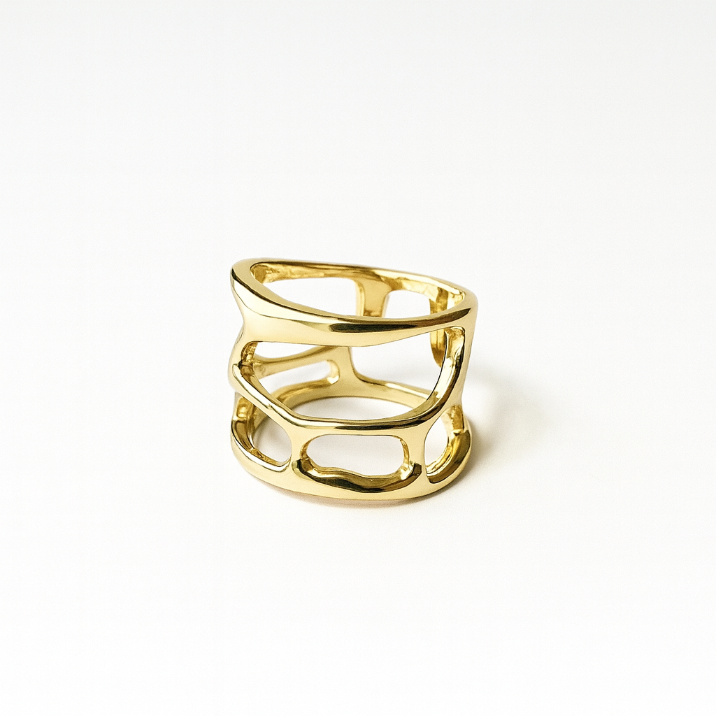 Anillo con diseño de coral