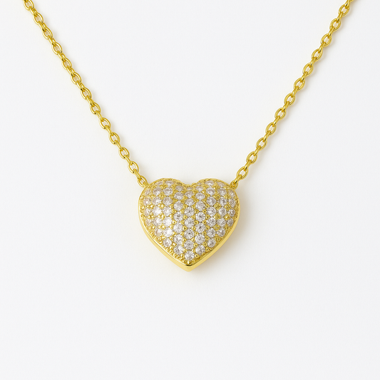 Gargantilla con dije de corazón y piedra de circonia